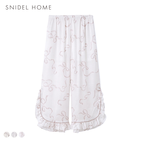 スナイデルホーム Luxshine 接触冷感 フリルリボンロングパンツ パジャマ ルームウェア SNIDEL HOME