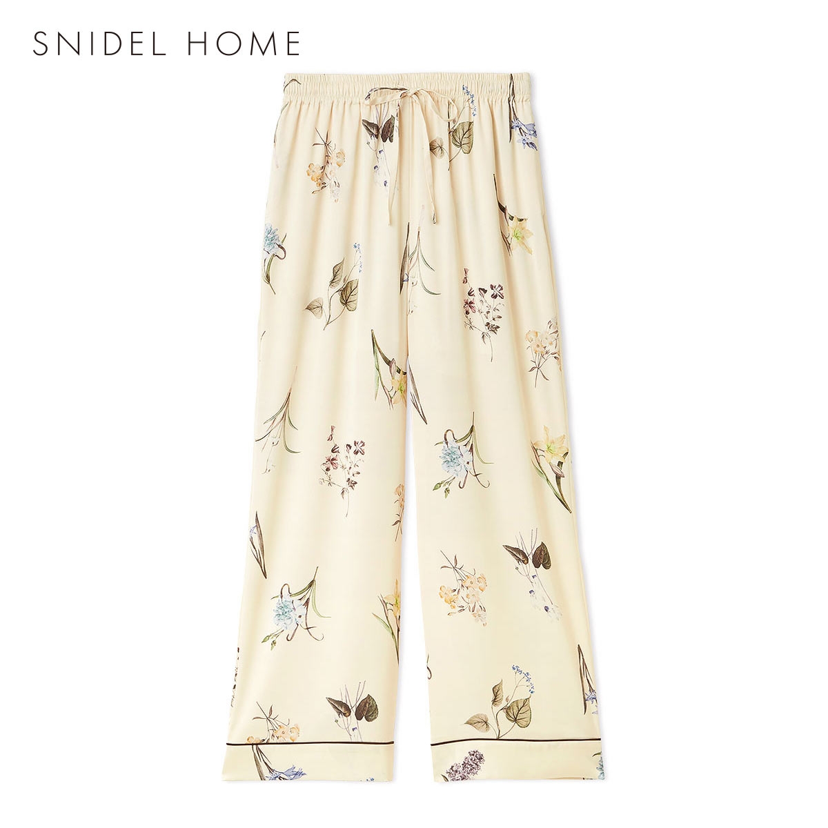 スナイデルホーム UVカット サテンプリントロングパンツ パジャマ ルームウェア SNIDEL HOME(YE-イエロー-Free)