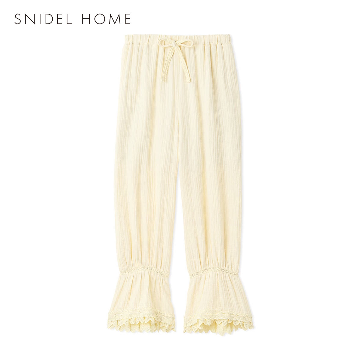 スナイデルホーム コットンガーゼロングパンツ ルームウェア パジャマ SNIDEL HOME(YE-イエロー-Free)
