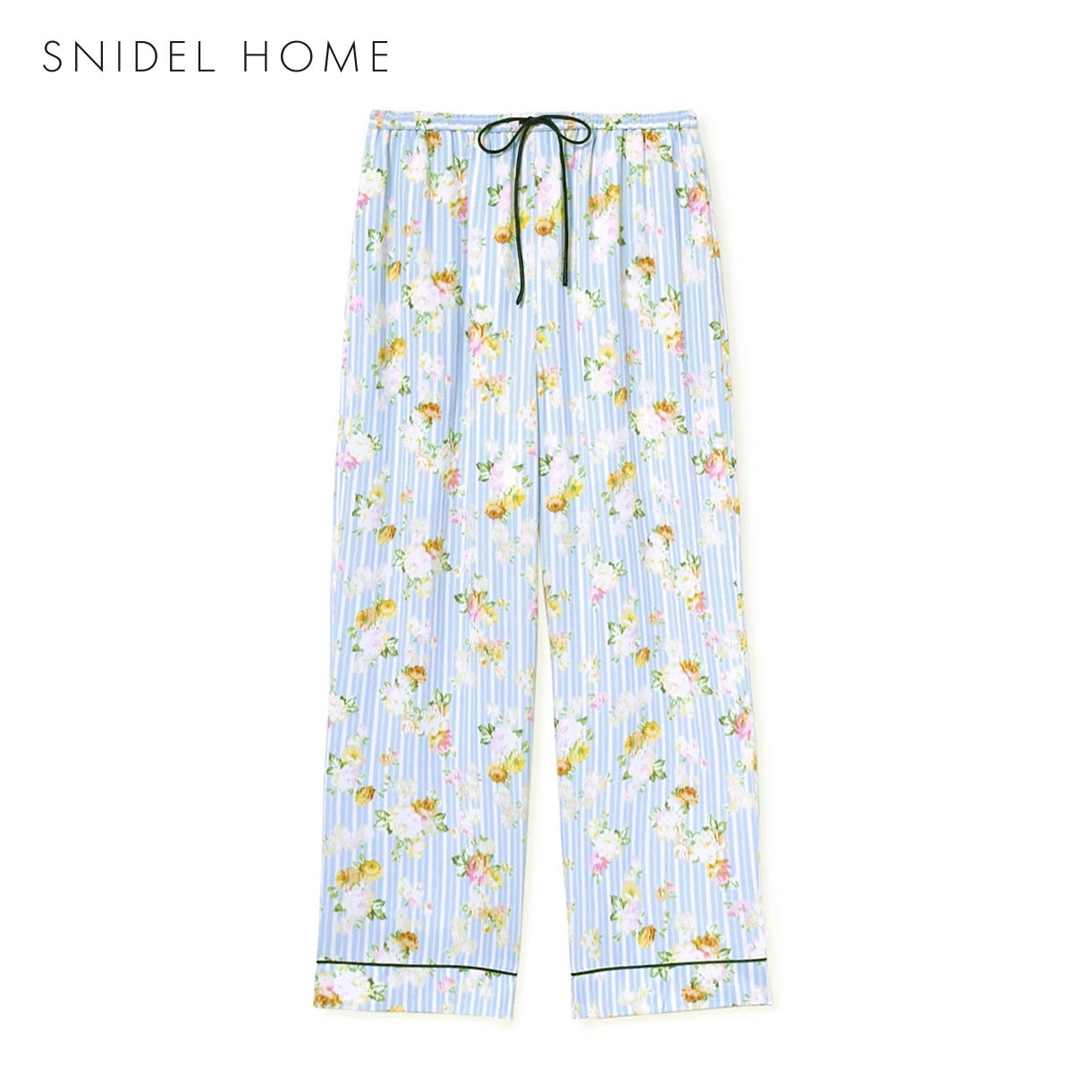 スナイデルホーム 接触冷感 ストライプフラワーシャツ パジャマ ルームウェア SNIDEL HOME(BU-ブルー-Free)