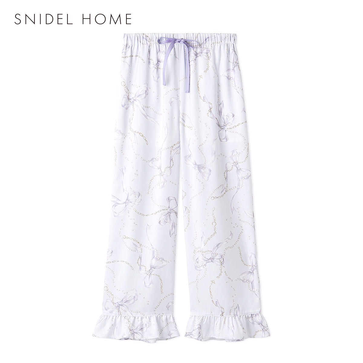 スナイデルホーム リボンチェーンロングパンツ ルームウェア パジャマ SNIDEL HOME(SX-サックス-Free)