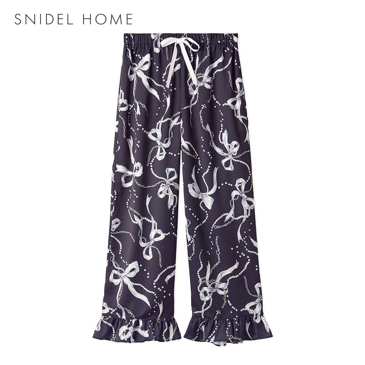 スナイデルホーム リボンチェーンロングパンツ ルームウェア パジャマ SNIDEL HOME(NV-ネイビー-Free)