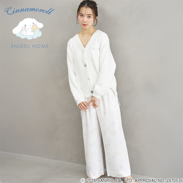 スナイデルホーム Cinnamoroll サテンロングパンツ パジャマ ルームウェア シナモロール サンリオ SANRIO SNIDEL HOME