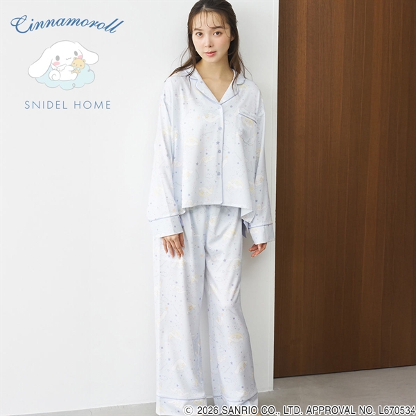 スナイデルホーム Cinnamoroll サテンロングパンツ パジャマ ルームウェア シナモロール サンリオ SANRIO SNIDEL HOME