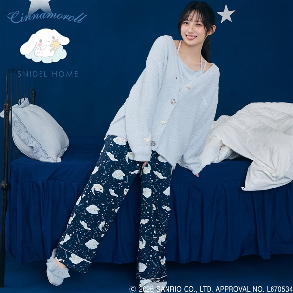スナイデルホーム Cinnamoroll サテンロングパンツ パジャマ ルームウェア シナモロール サンリオ SANRIO SNIDEL HOME
