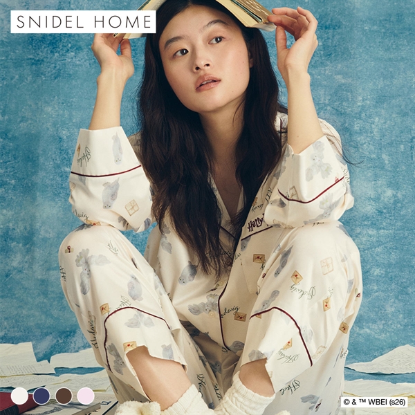 スナイデルホーム ハリー・ポッター Warm satin 総柄ロングパンツ パジャマ ルームウェア SNIDEL HOME Harry Potter