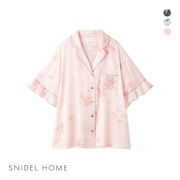 スナイデルホーム Luxshine プリント開襟シャツ SNIDEL HOME パジャマ ルームウェア