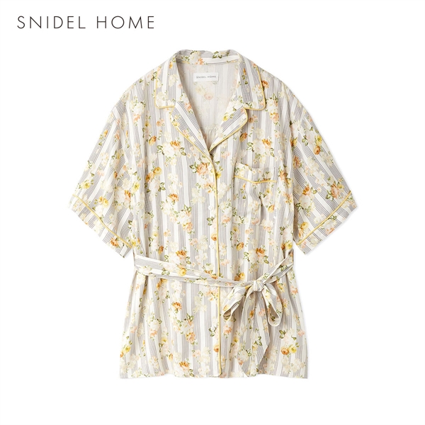 スナイデルホーム 接触冷感 ストライプフラワーシャツ パジャマ ルームウェア SNIDEL HOME