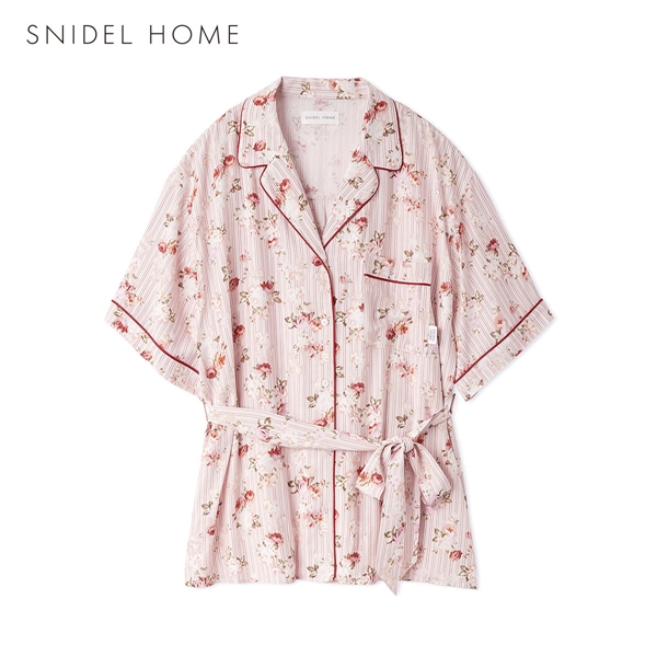 スナイデルホーム 接触冷感 ストライプフラワーシャツ パジャマ ルームウェア SNIDEL HOME