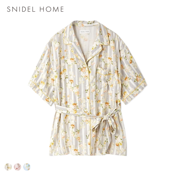 スナイデルホーム 接触冷感 ストライプフラワーシャツ パジャマ ルームウェア SNIDEL HOME