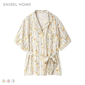 スナイデルホーム 接触冷感 ストライプフラワーシャツ パジャマ ルームウェア SNIDEL HOME