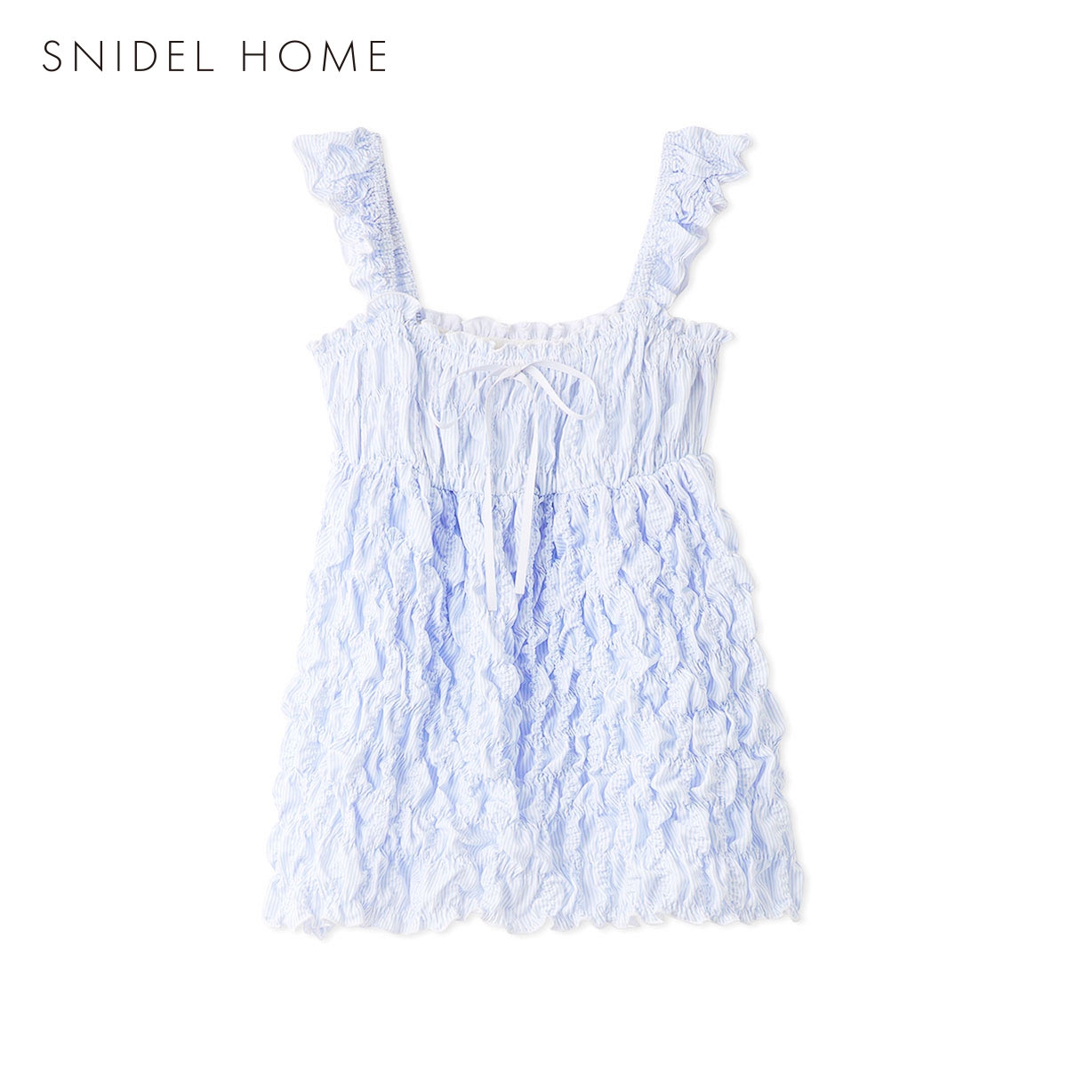 スナイデルホーム シャーリングチュニックタンクトップ パジャマ ルームウェア SNIDEL HOME(LBU-薄ブルー-Free)