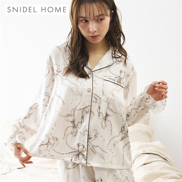 スナイデルホーム リボンチェーン開襟シャツ ルームウェア パジャマ SNIDEL HOME