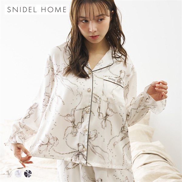 スナイデルホーム リボンチェーン開襟シャツ ルームウェア パジャマ SNIDEL HOME