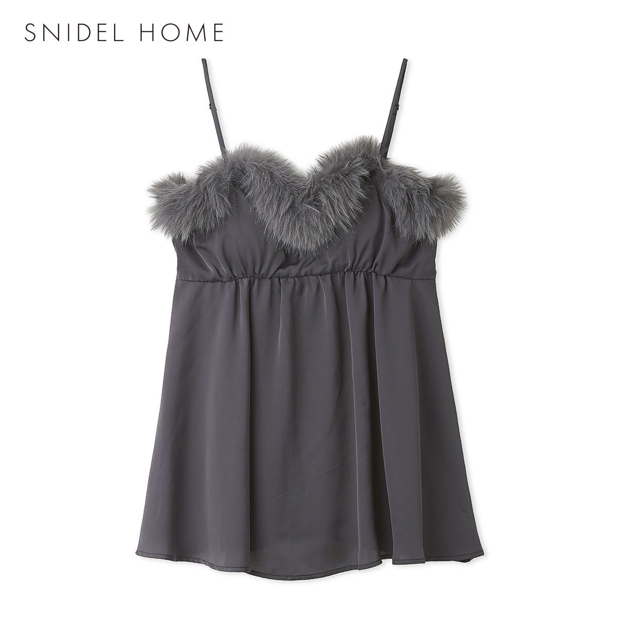 スナイデルホーム Halloween カップインサテンキャミソール カップイン パッド付 パジャマ ルームウェア SNIDEL HOME ハロウィン(DGY-濃グレー-Free)