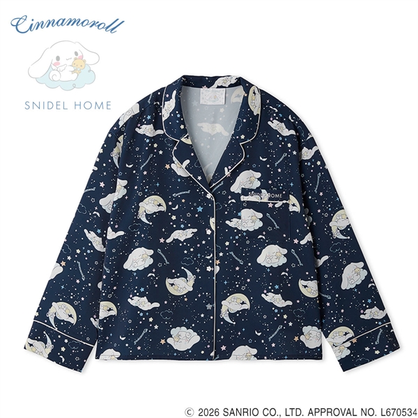 スナイデルホーム Cinnamoroll サテン開襟シャツ パジャマ ルームウェア シナモロール サンリオ SANRIO SNIDEL HOME