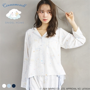 スナイデルホーム Cinnamoroll サテン開襟シャツ パジャマ ルームウェア シナモロール サンリオ SANRIO SNIDEL HOME