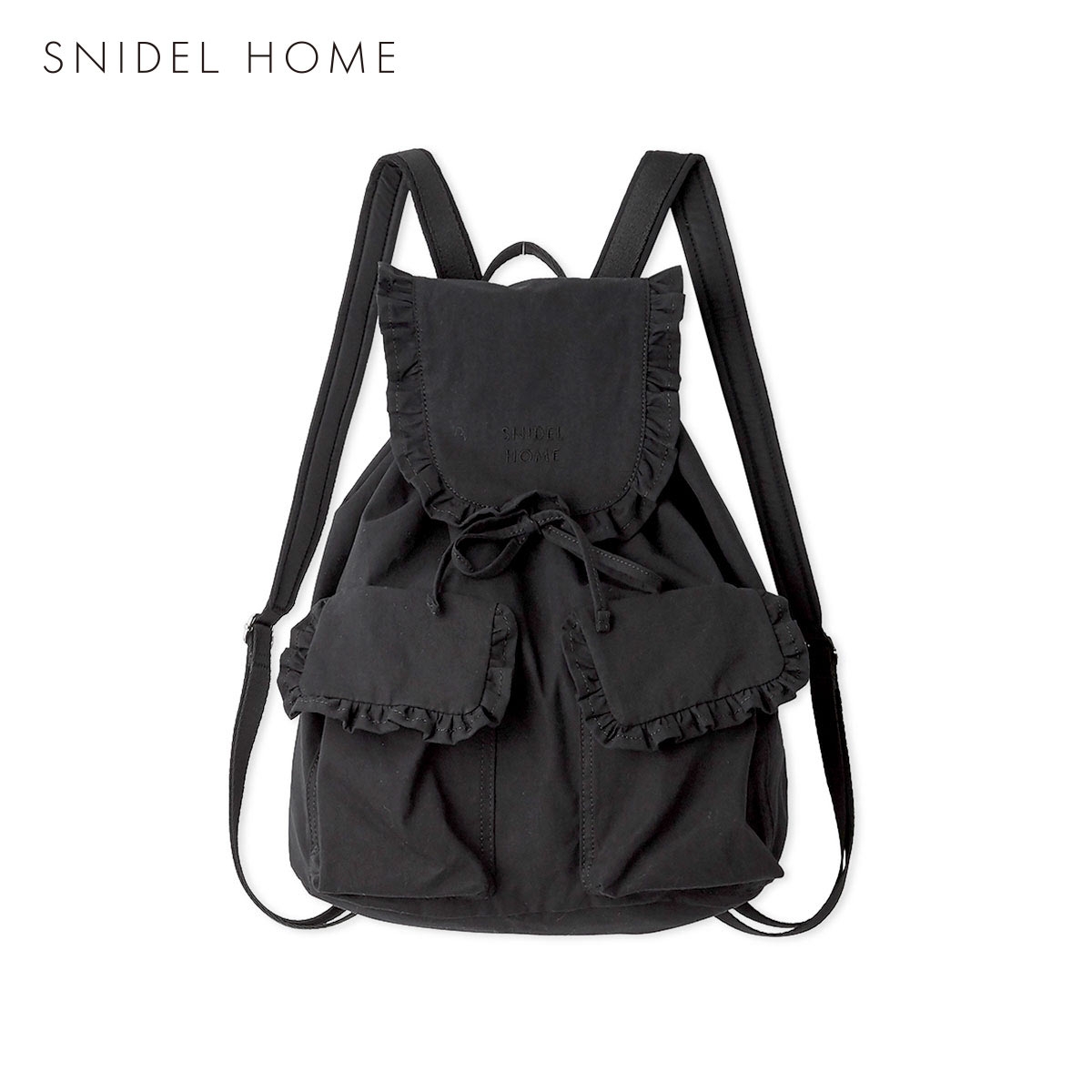 スナイデルホーム コットンライクフリルバックパック SNIDEL HOME(BK-ブラック-Free)
