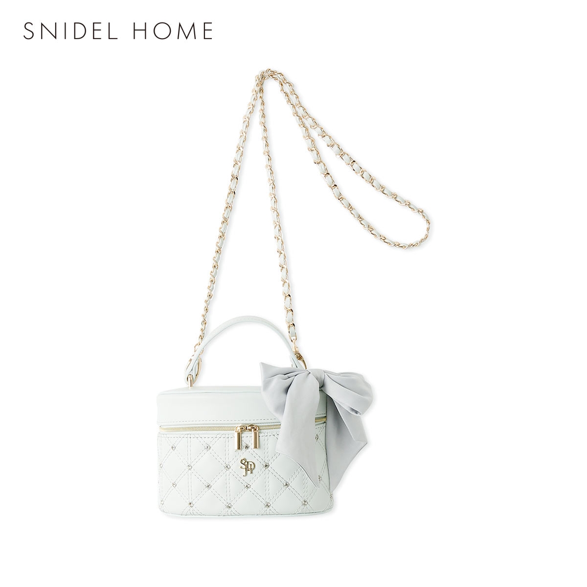 スナイデルホーム リボンキルティングバニティバッグ SNIDEL HOME(LBU-薄ブルー-Free)