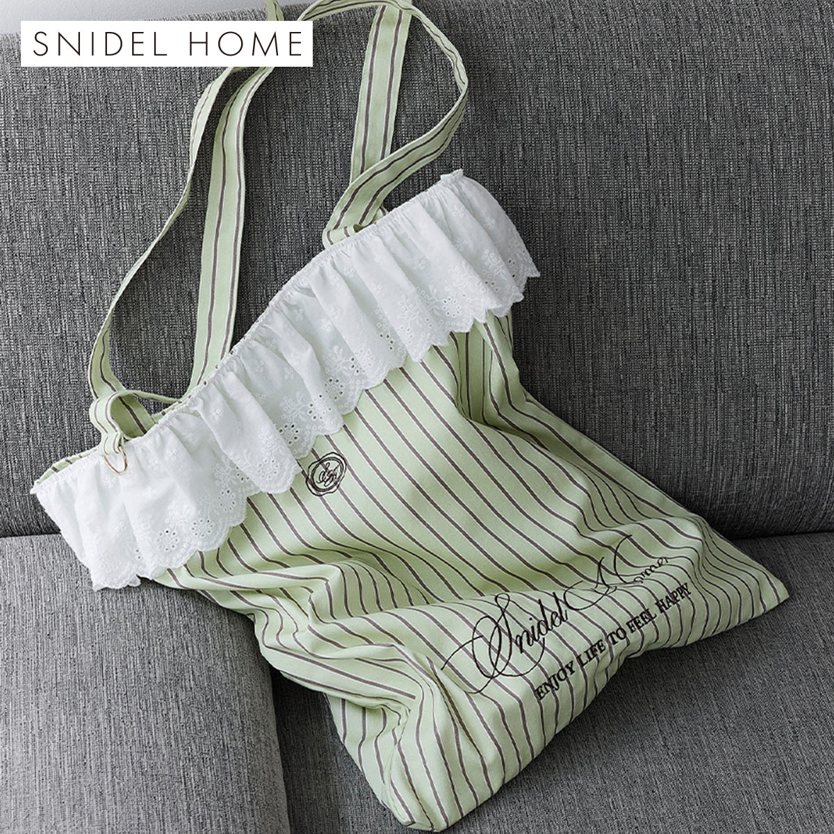 スナイデルホーム レーステープバリエカラートート SNIDEL HOME(LM-ライム-Free)