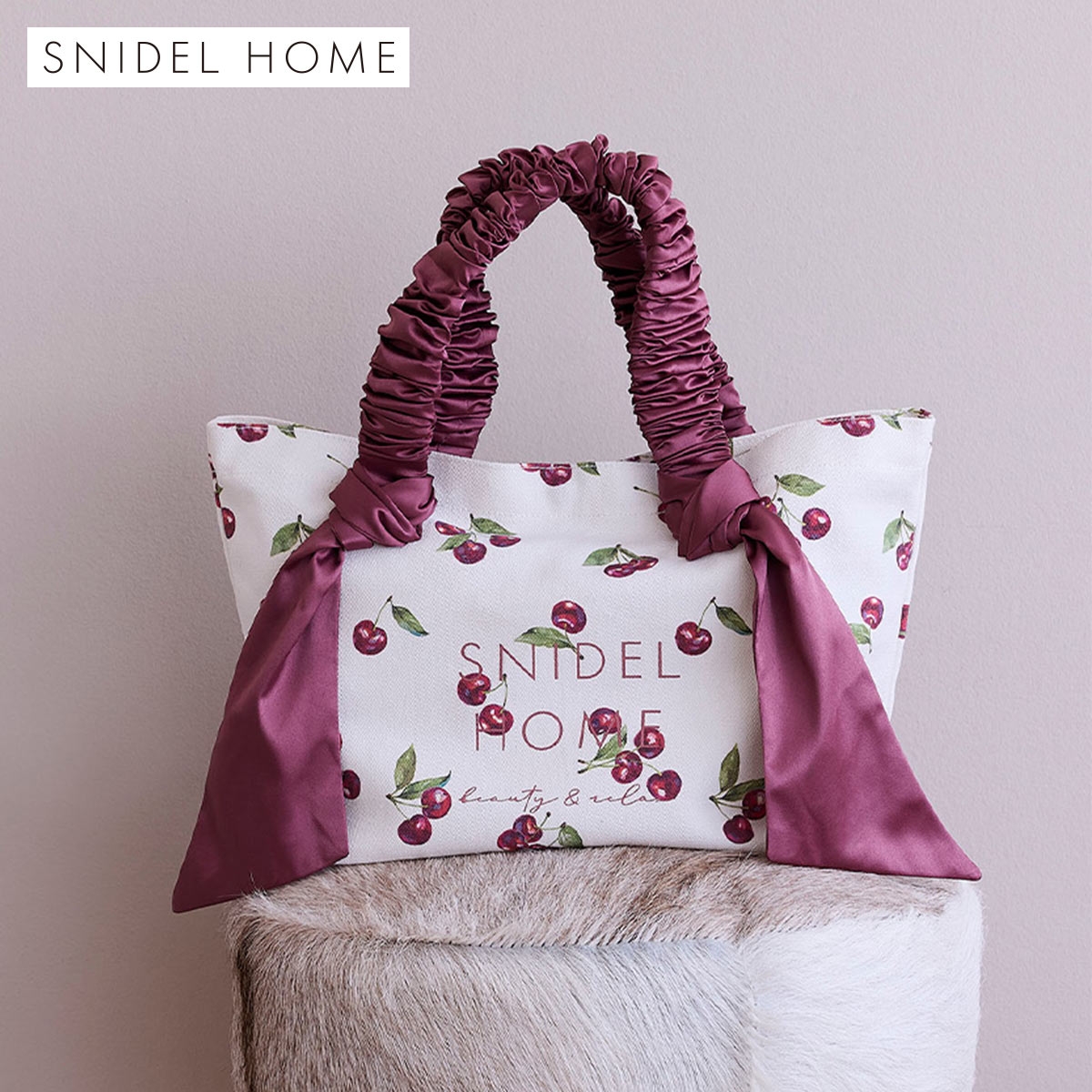 スナイデルホーム オーガニックキャンバストート SMALL（CHERRY) SNIDEL HOME(OW-オフホワイト-Free)