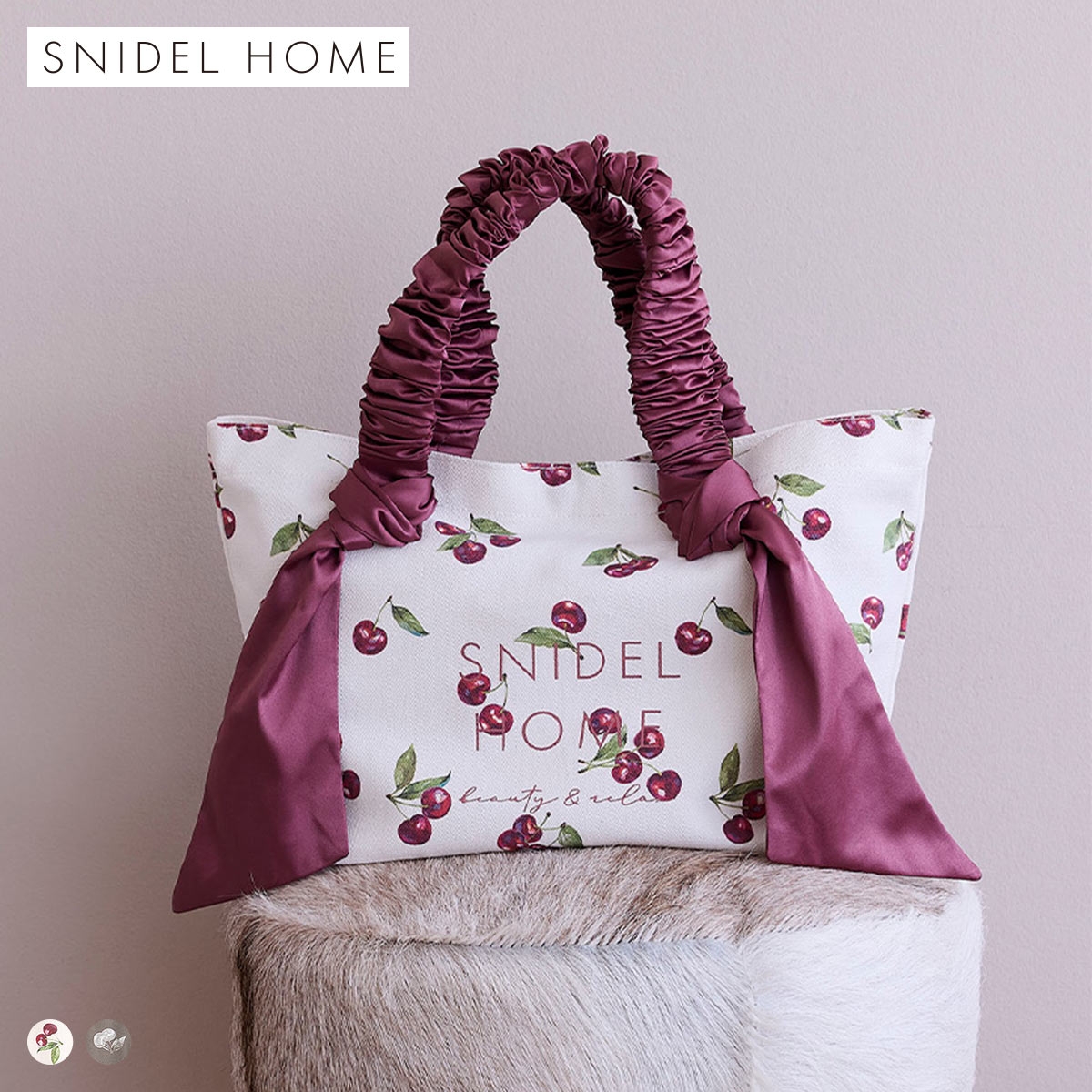 スナイデルホーム オーガニックキャンバストート SMALL（CHERRY) SNIDEL HOME