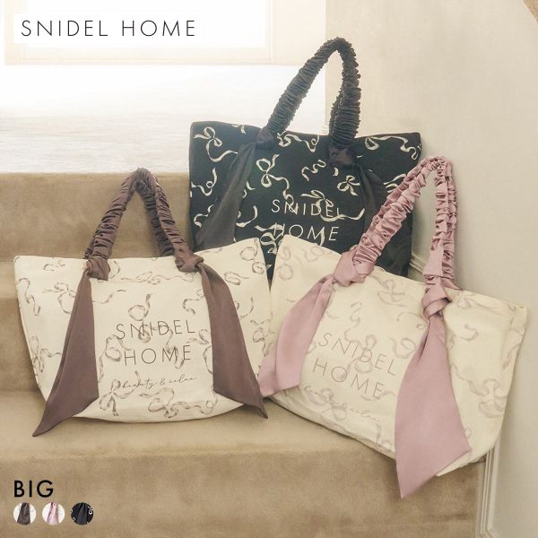 スナイデルホーム オーガニックキャンバストート BIG リボン RIBBON SNIDEL HOME