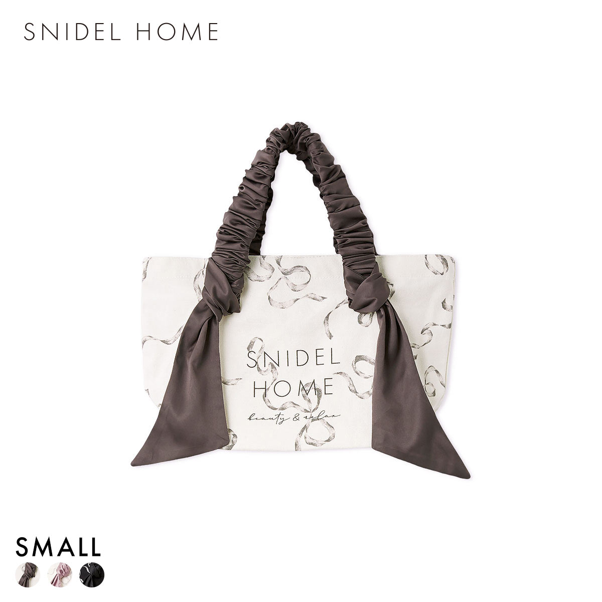 スナイデルホーム オーガニックキャンバストート SMALL リボン RIBBON SNIDEL HOME(DBR-濃ブラウン-Free)