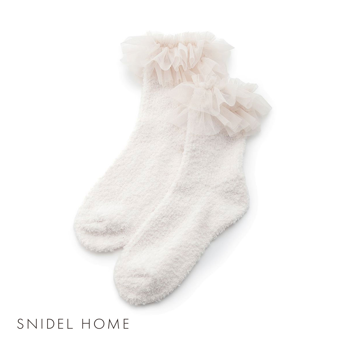 スナイデルホーム SNIDEL HOME チュールニットソックス(IV-アイボリー-Free)
