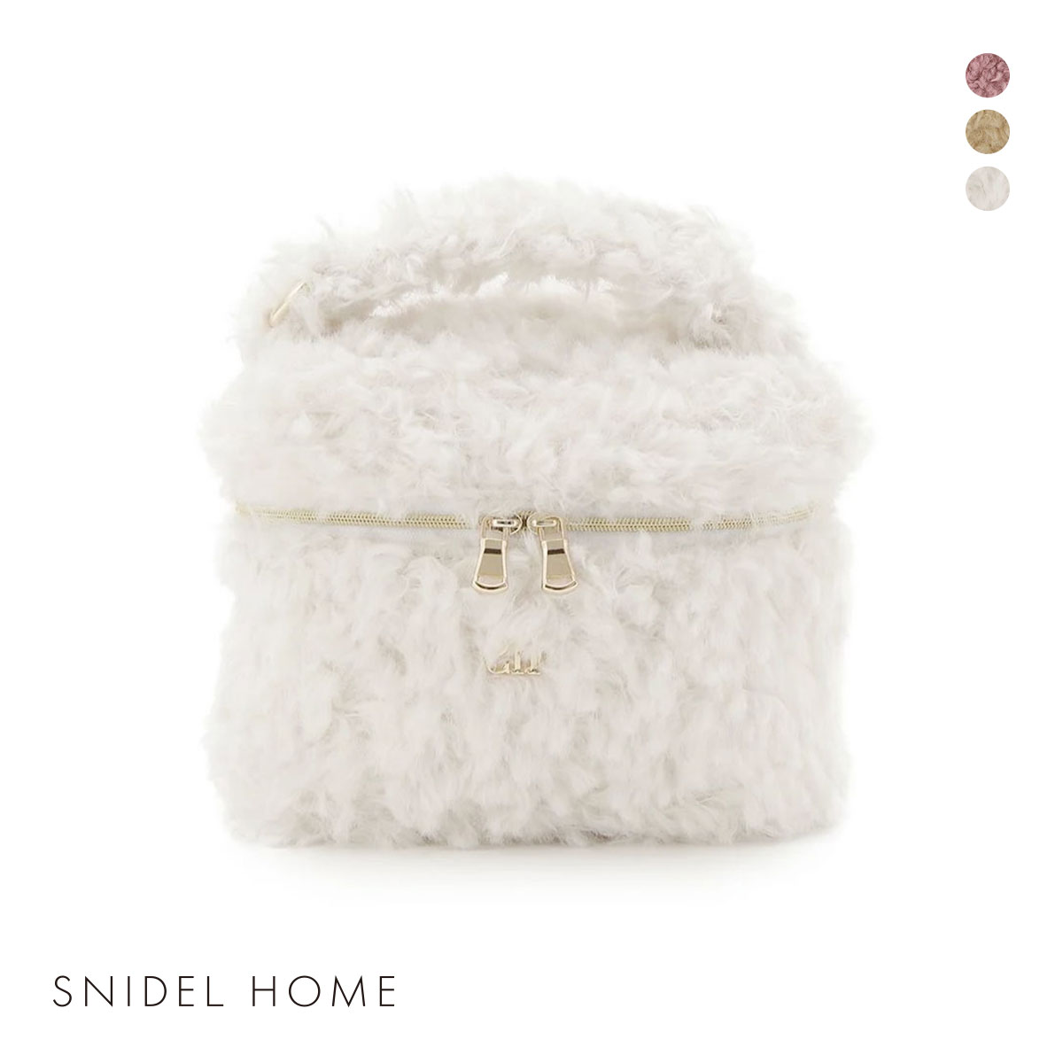 スナイデルホーム ボアバニティポーチ SNIDEL HOME(IV-アイボリー-Free)