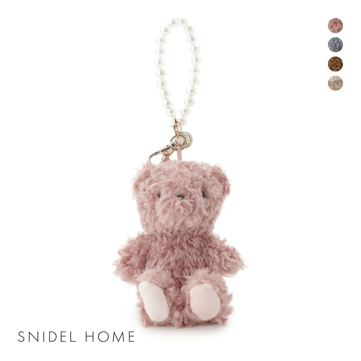 スナイデルホーム ファーベア＆パールストラップ付きチャーム SNIDEL HOME(PI-ピンク-Free)