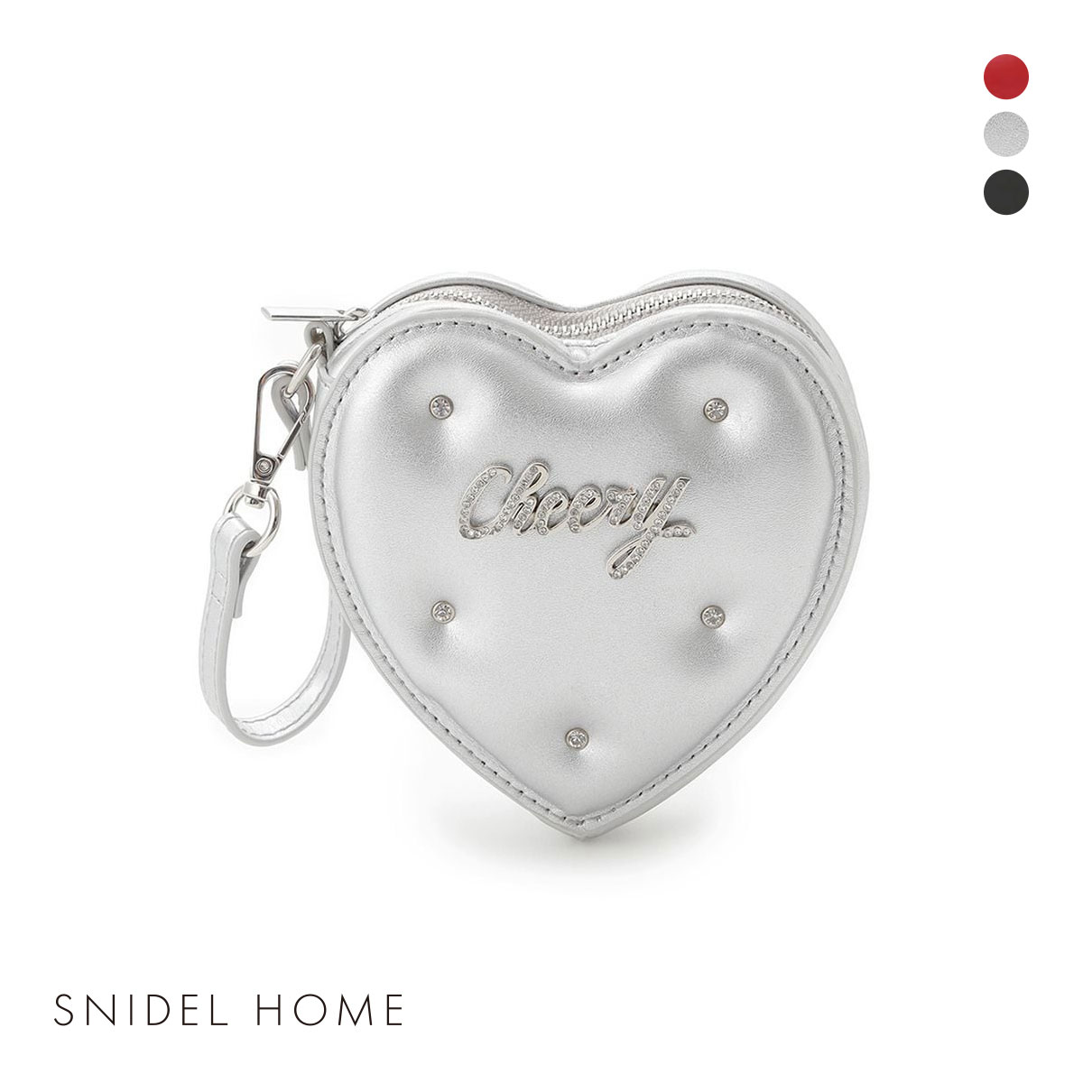スナイデルホーム ハートビジューポーチ SNIDEL HOME(SL-シルバー-Free)