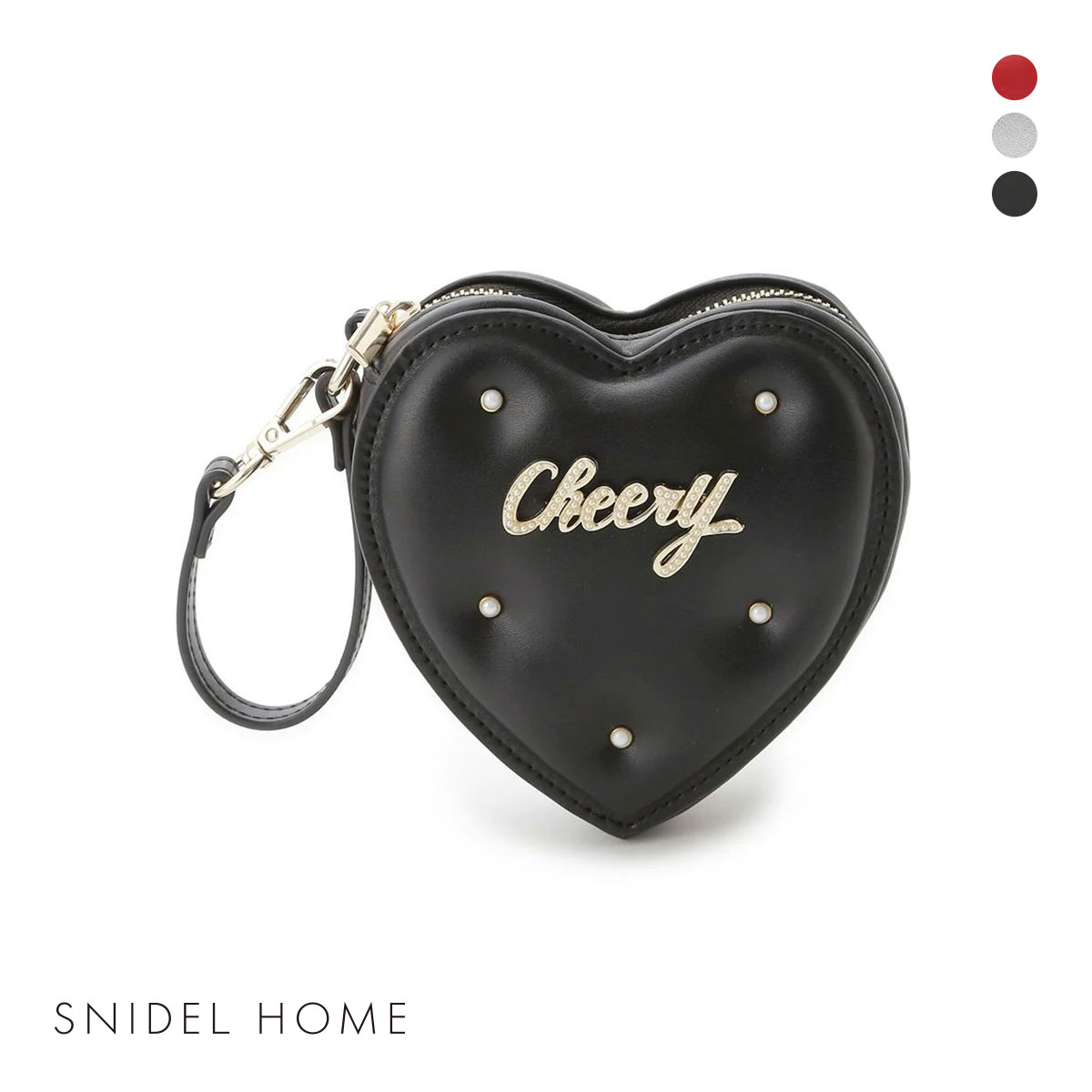 スナイデルホーム ハートビジューポーチ SNIDEL HOME(BK-ブラック-Free)