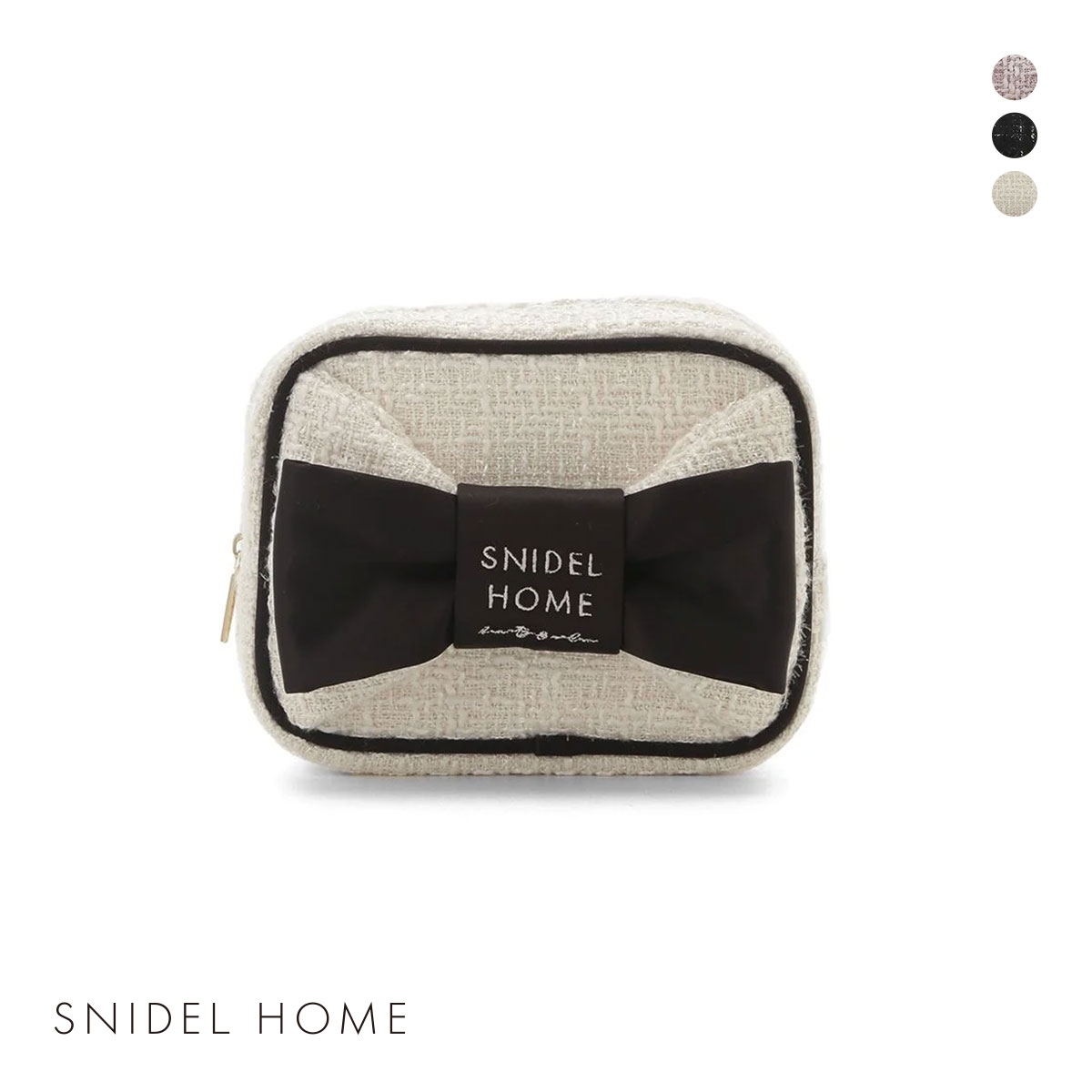 スナイデルホーム ツイードリボンポーチ SNIDEL HOME(IV-アイボリー-Free)