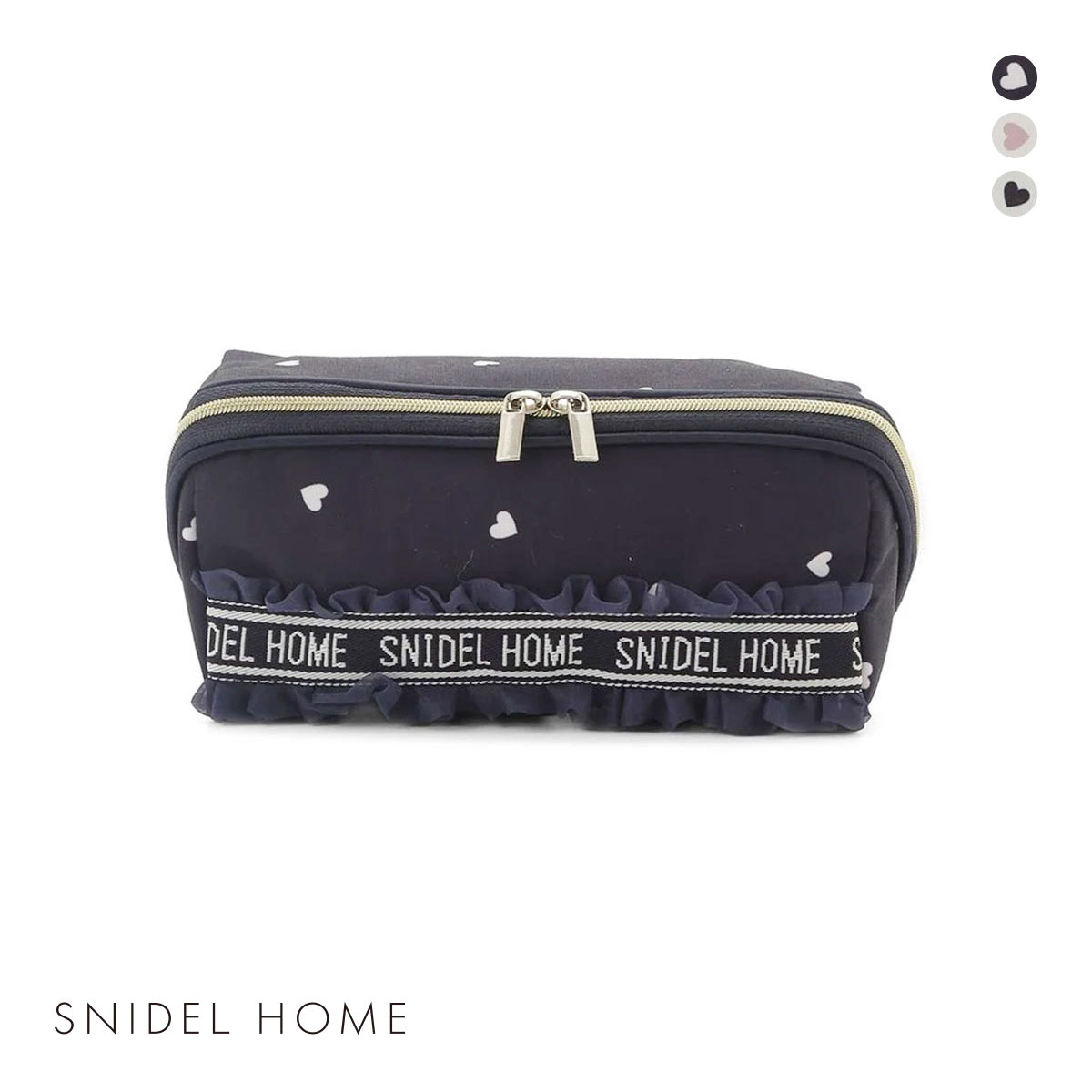 スナイデルホーム ロゴテープハートスクエアポーチ SNIDEL HOME(NV-ネイビー-Free)