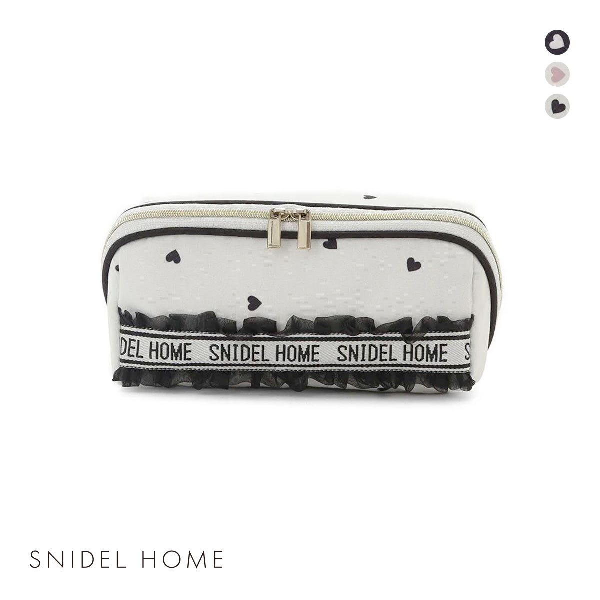 スナイデルホーム ロゴテープハートスクエアポーチ SNIDEL HOME(BK-ブラック-Free)