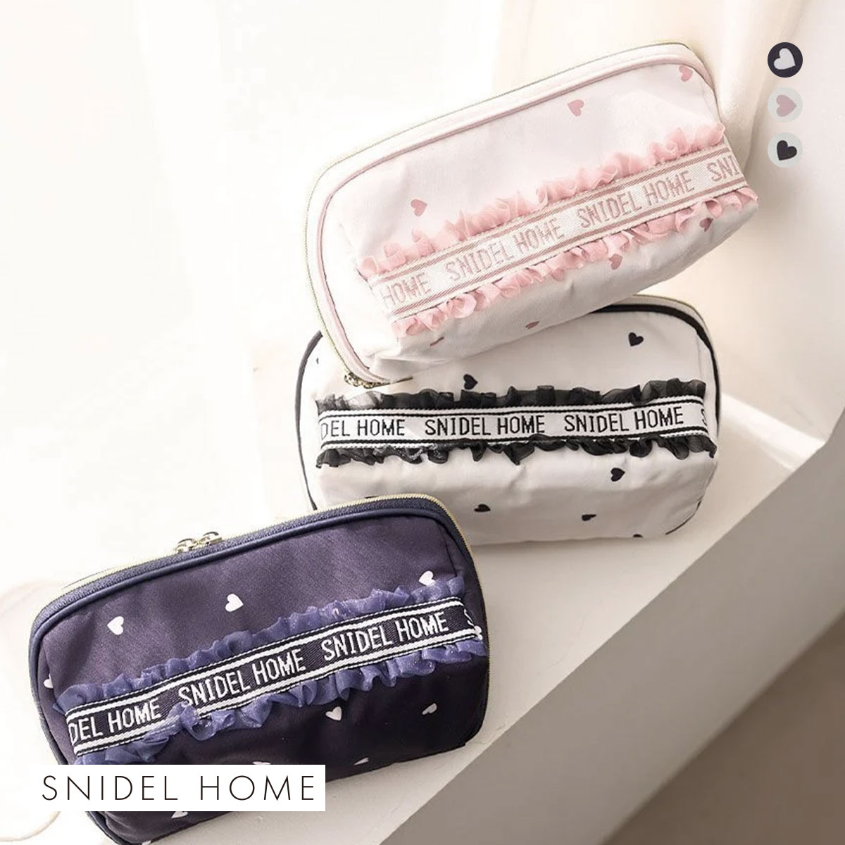 スナイデルホーム ロゴテープハートスクエアポーチ SNIDEL HOME