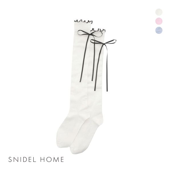 スナイデルホーム リボンシアー ニーハイソックス SNIDEL HOME