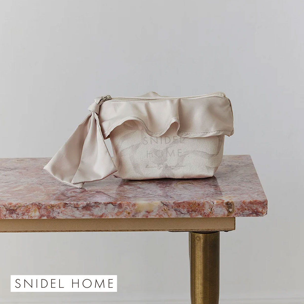 スナイデルホーム オーガニックキャンバスポーチ リボン SNIDEL HOME(GG-グレージュ-Free)