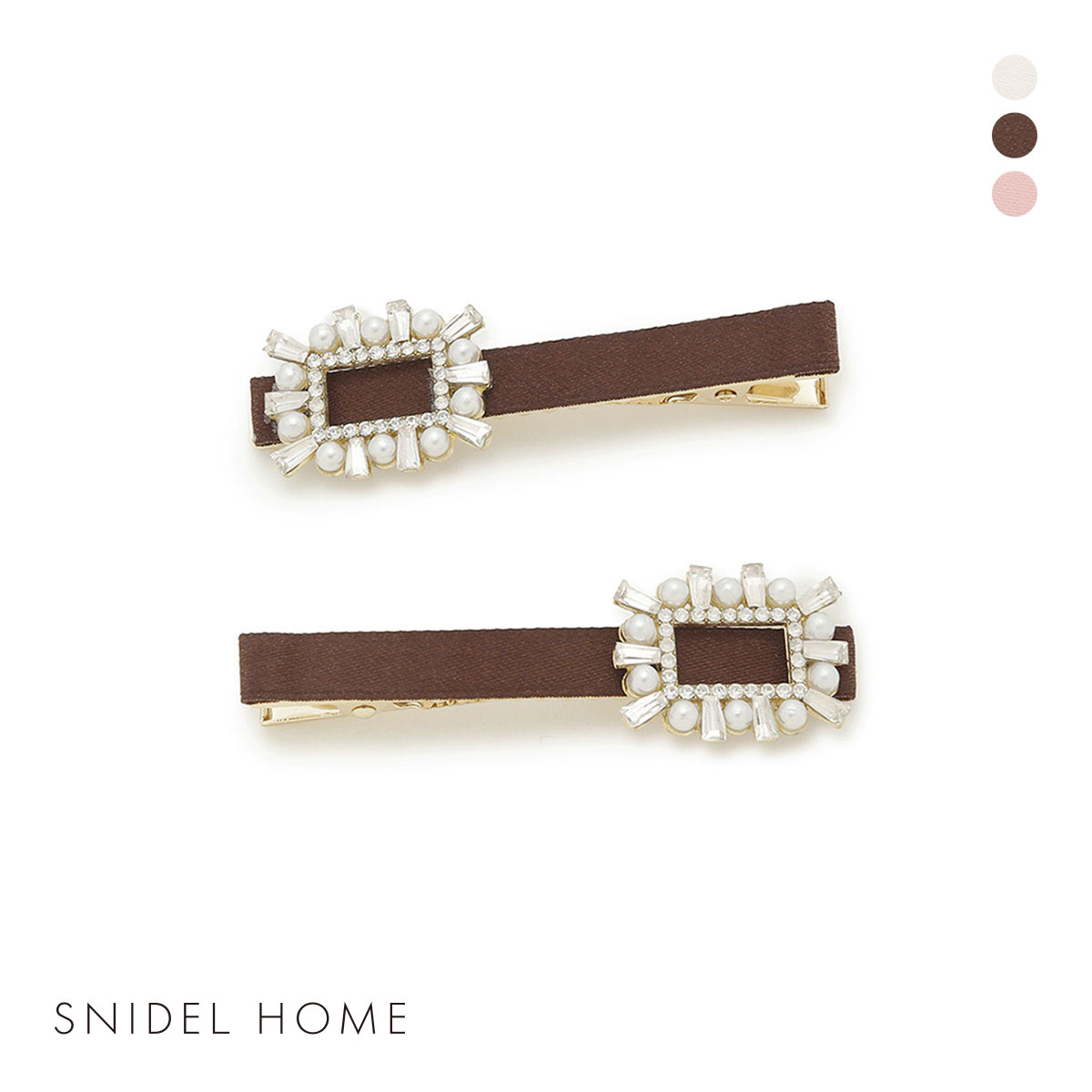 スナイデルホーム ビジューヘアクリップ SNIDEL HOME(BR-ブラウン-Free)