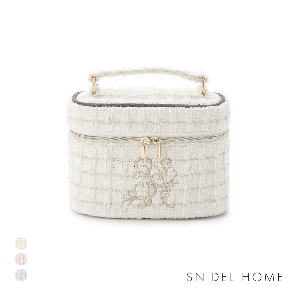 スナイデルホーム ラメニットバニティポーチ SNIDEL HOME(OW-オフホワイト-Free)