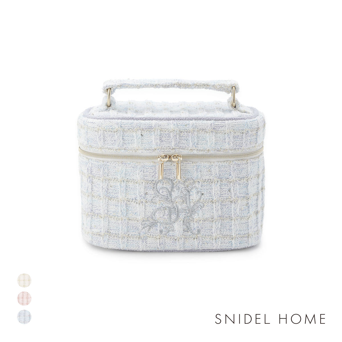 スナイデルホーム ラメニットバニティポーチ SNIDEL HOME(LBU-薄ブルー-Free)
