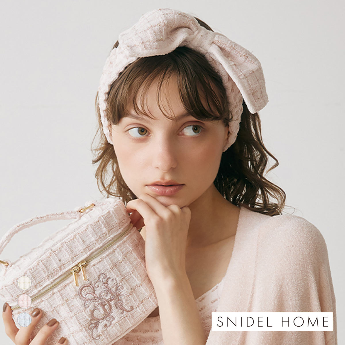 スナイデルホーム ラメニットリボンヘアターバン SNIDEL HOME(PI-ピンク-Free)