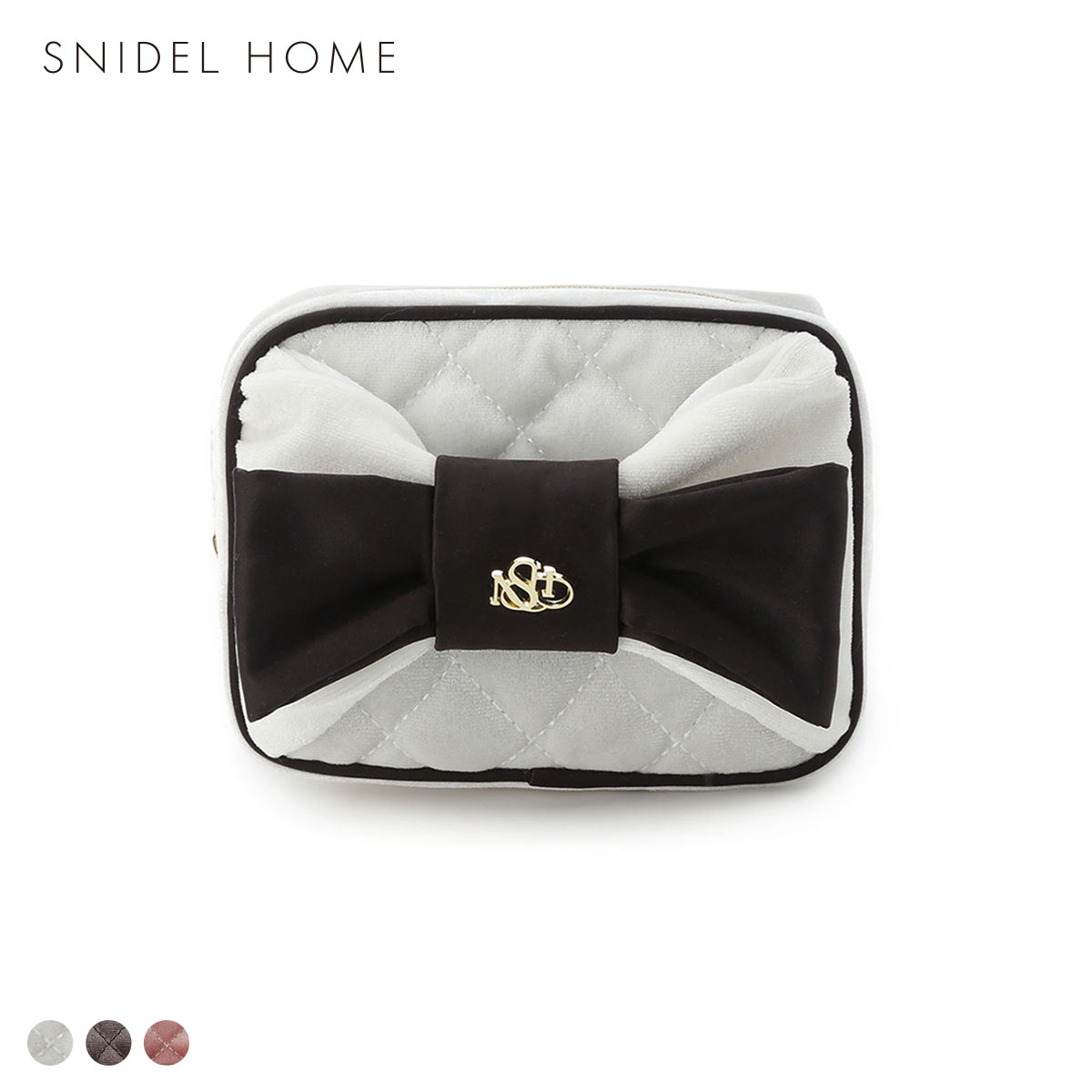 スナイデルホーム ベロアリボンポーチ SNIDEL HOME(WH-ホワイト-Free)