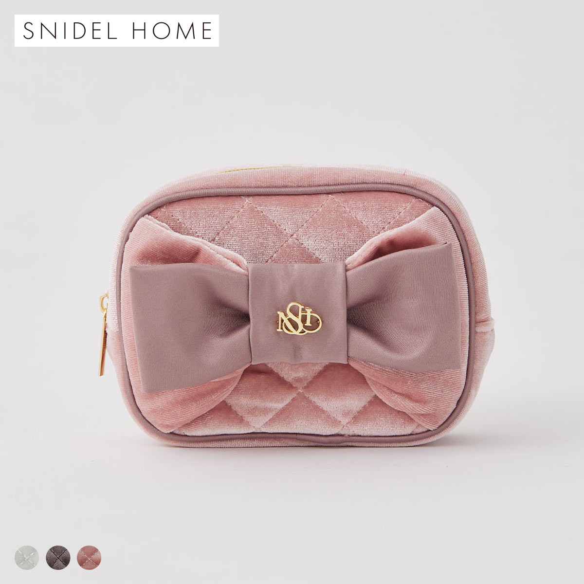 スナイデルホーム ベロアリボンポーチ SNIDEL HOME(PI-ピンク-Free)