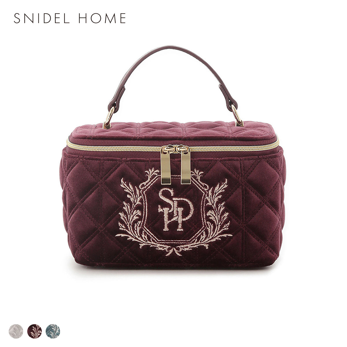 スナイデルホーム ベロアバニティポーチ SNIDEL HOME(WI-ワイン-Free)
