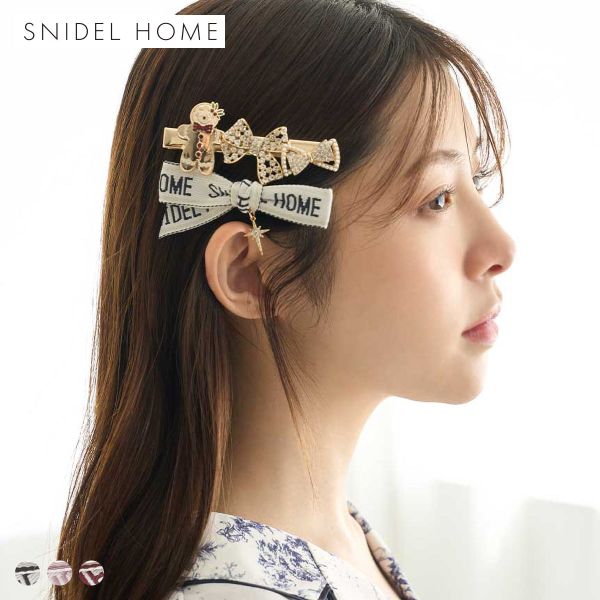 スナイデルホーム ロゴリボン＆デザインモチーフヘアピン SNIDEL HOME