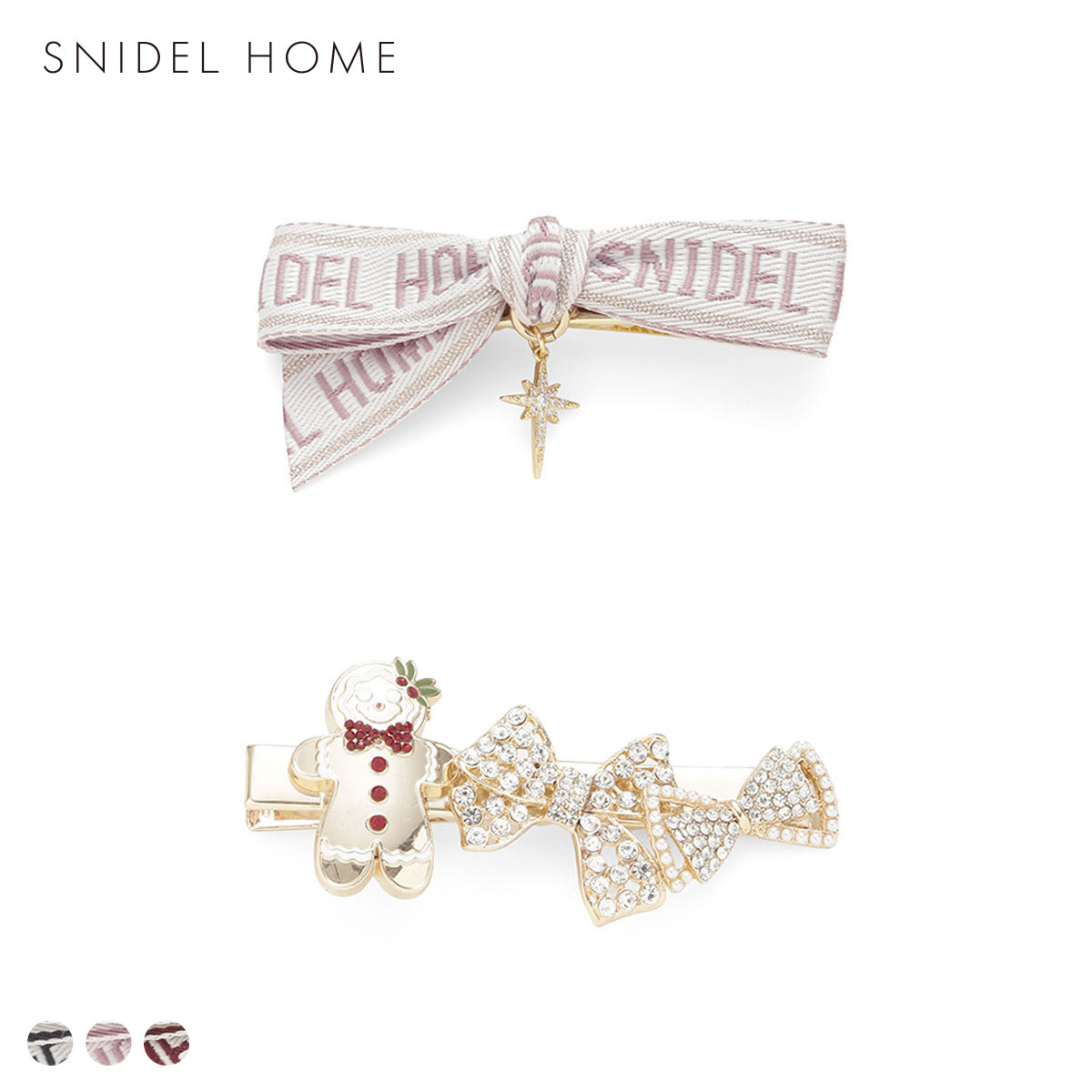 スナイデルホーム ロゴリボン＆デザインモチーフヘアピン SNIDEL HOME(PI-ピンク-Free)