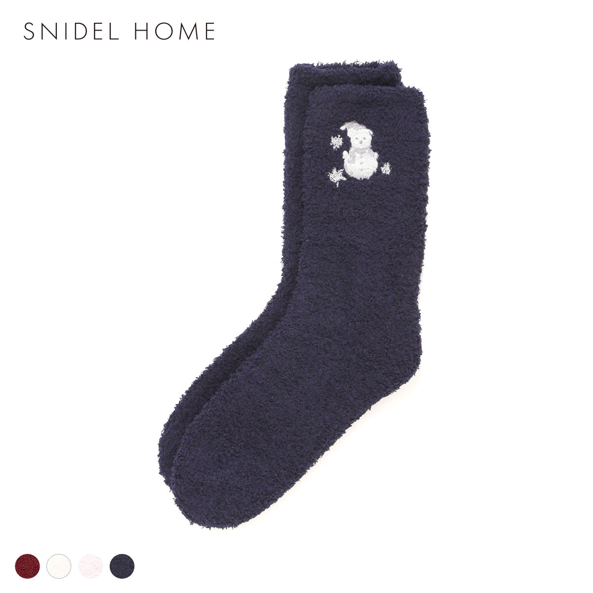 スナイデルホーム Steam Whip ホリデーベア刺繍ソックス パジャマ ルームウェア SNIDEL HOME HOLIDAY(NV-ネイビー-Free)
