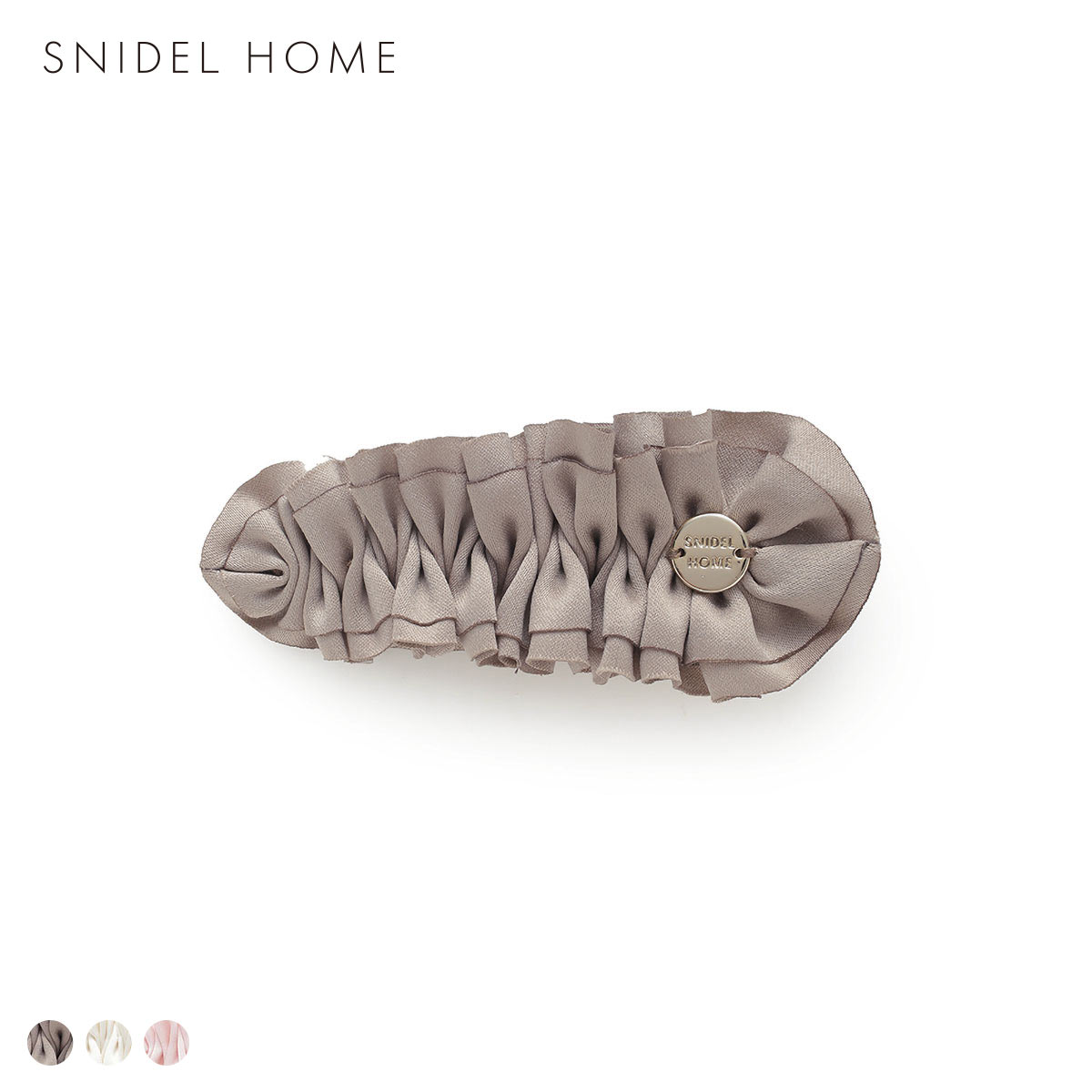 スナイデルホーム サテンフリルヘアクリップ SNIDEL HOME(MO-モカ-Free)